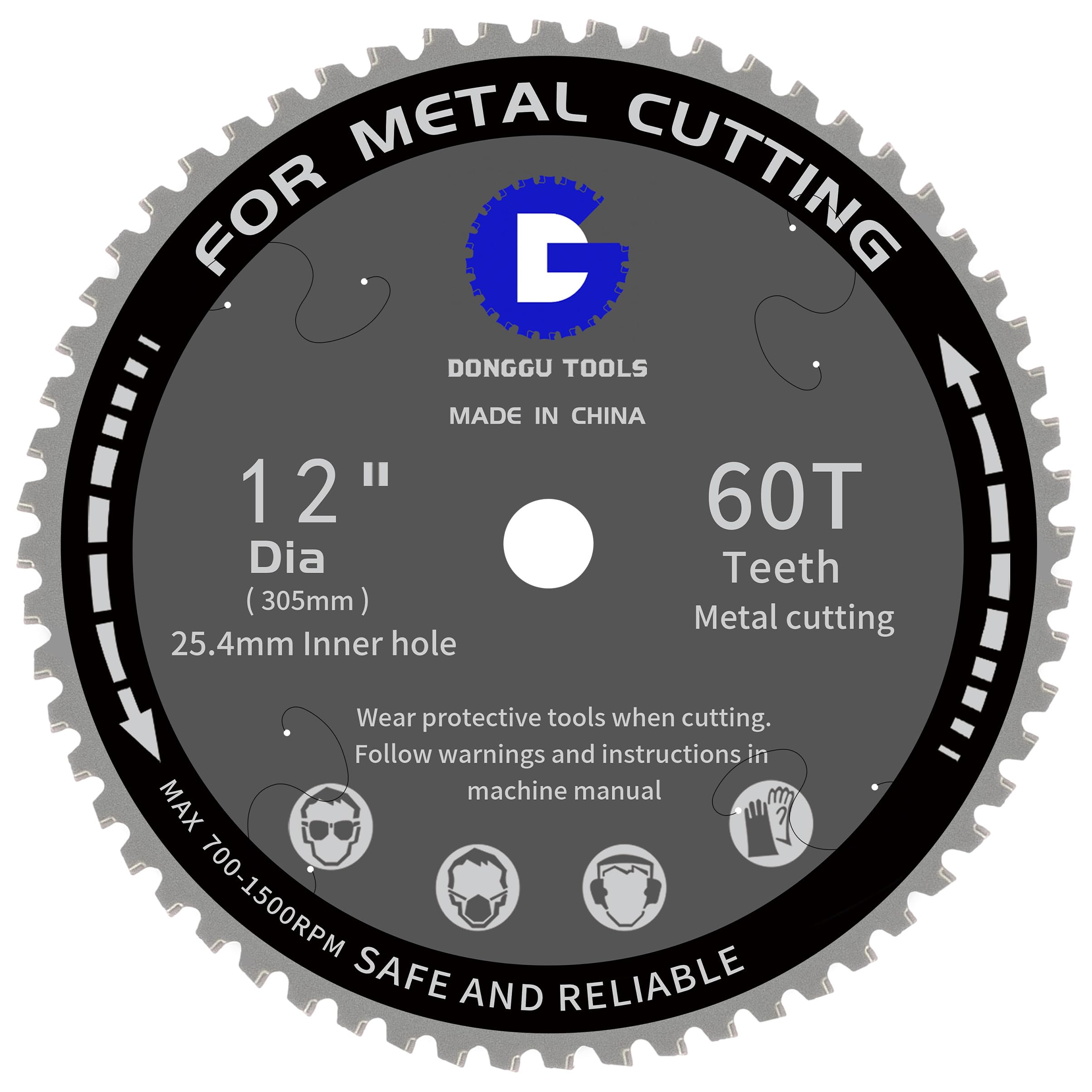305mm 60T Metal Steel Cutting Saw Blade 12in For Circular and Chop Saws