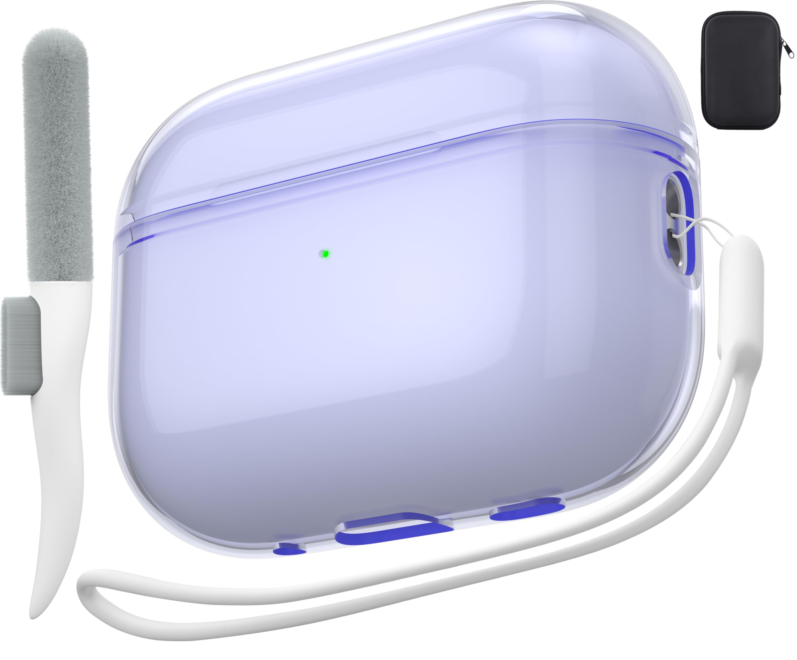 Valkit AirPods Pro 2nd/1st Gen Case, Clear Protective Cover with Cleaning Pen, Portable Lanyard, 2022/2023