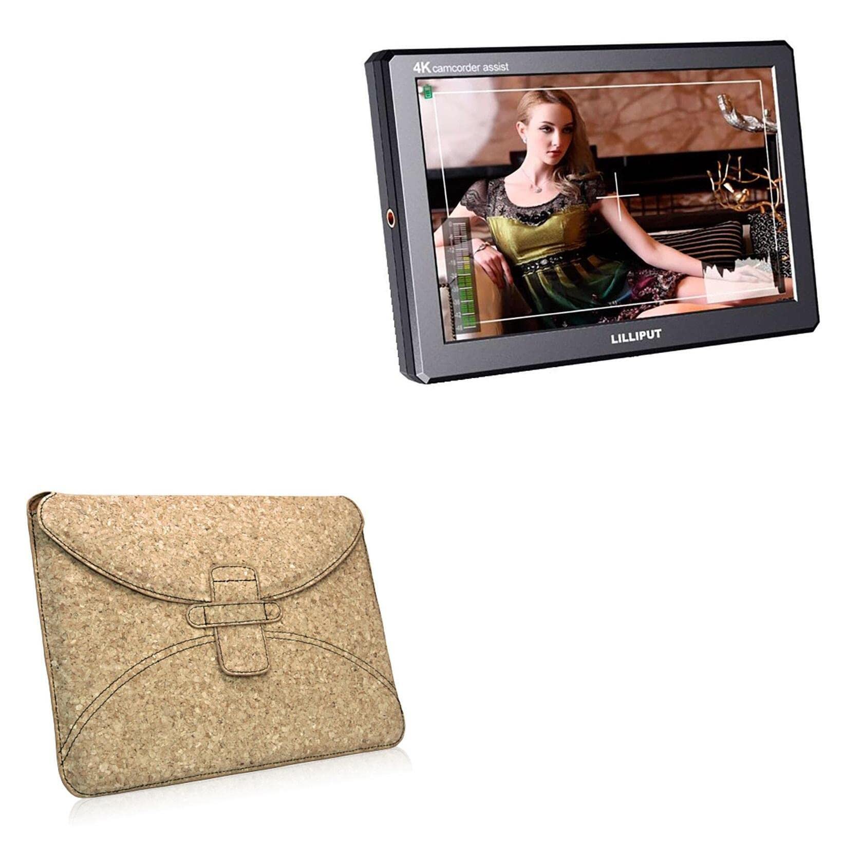BoxWave Case Compatible with Lilliput A8s - Quorky Pouch, Durable, Lightweight Cork Envelope Sleeve Cover
