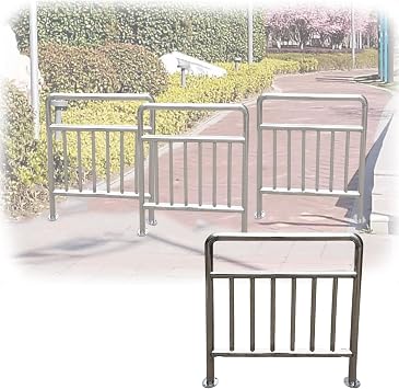 Stainless Steel Traffic Safety Guardrail, Pedestrian Vehicle Separation Barrier, Traffic Guardrail Driveway Blocker for Garage Pathways Road Parking2pcs