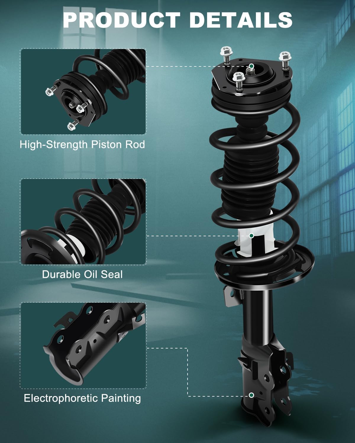 AUTOMUTO Front Pair Complete Struts Spring Assembly Shock Absorber Compatible with 2010-2013 for Ford Fiesta Struts 172525 172524