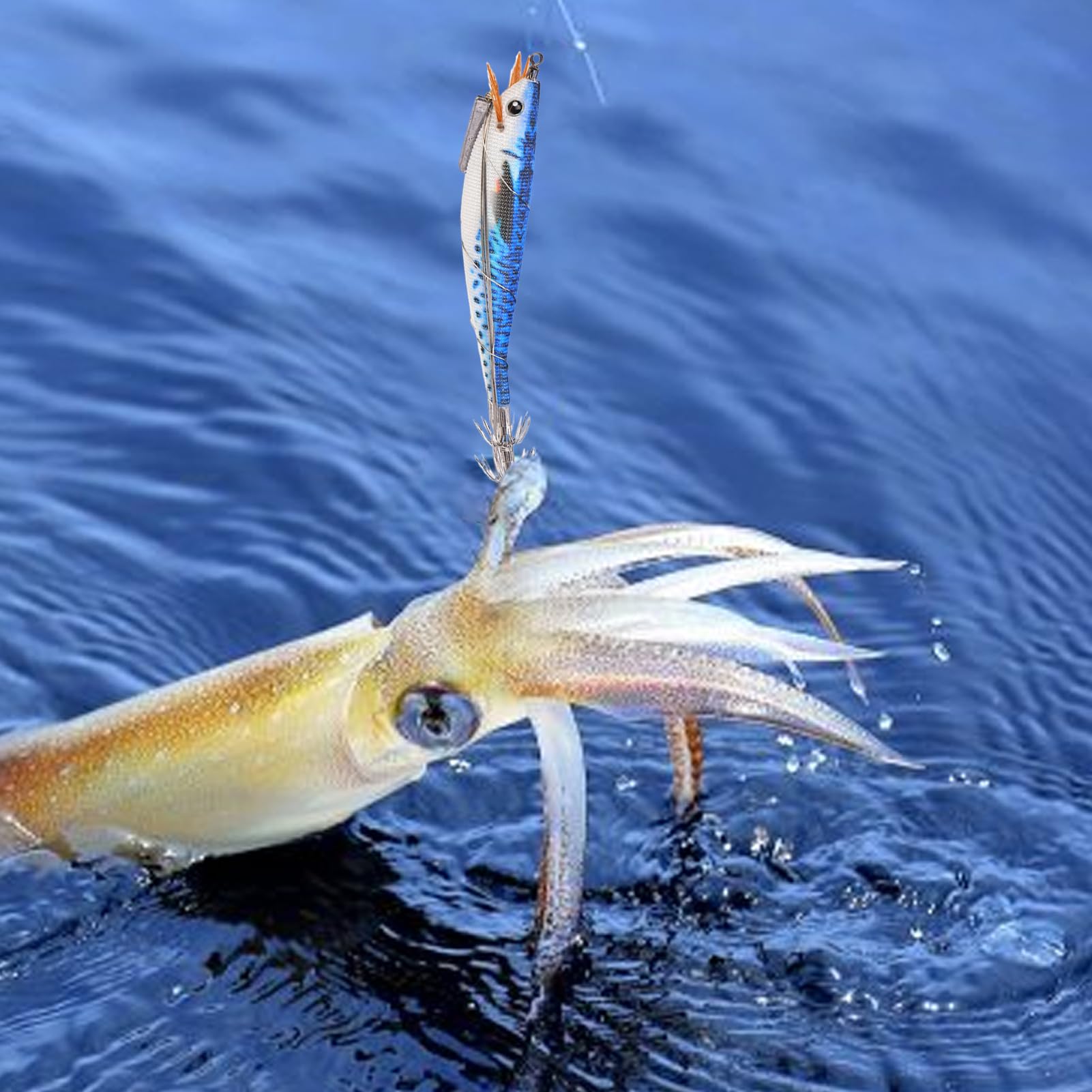 Esca Per Calamari Luminescente Al Buio – Jig Realistico A Sarda Con Amo Antiruggine Per Pesca In Alto Mare
