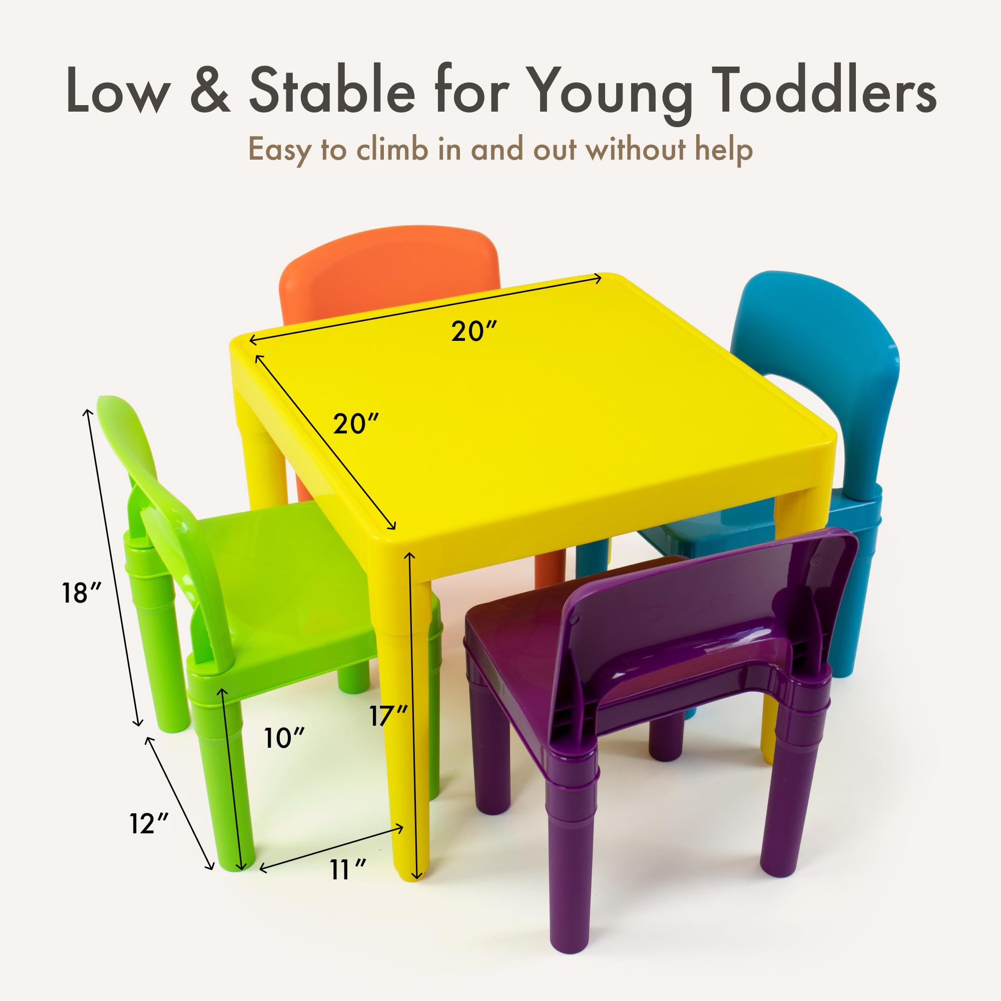 Humble Crew Toddler Table and Chair Set for Kids, Indoor Outdoor, Plastic — Amazon image 6