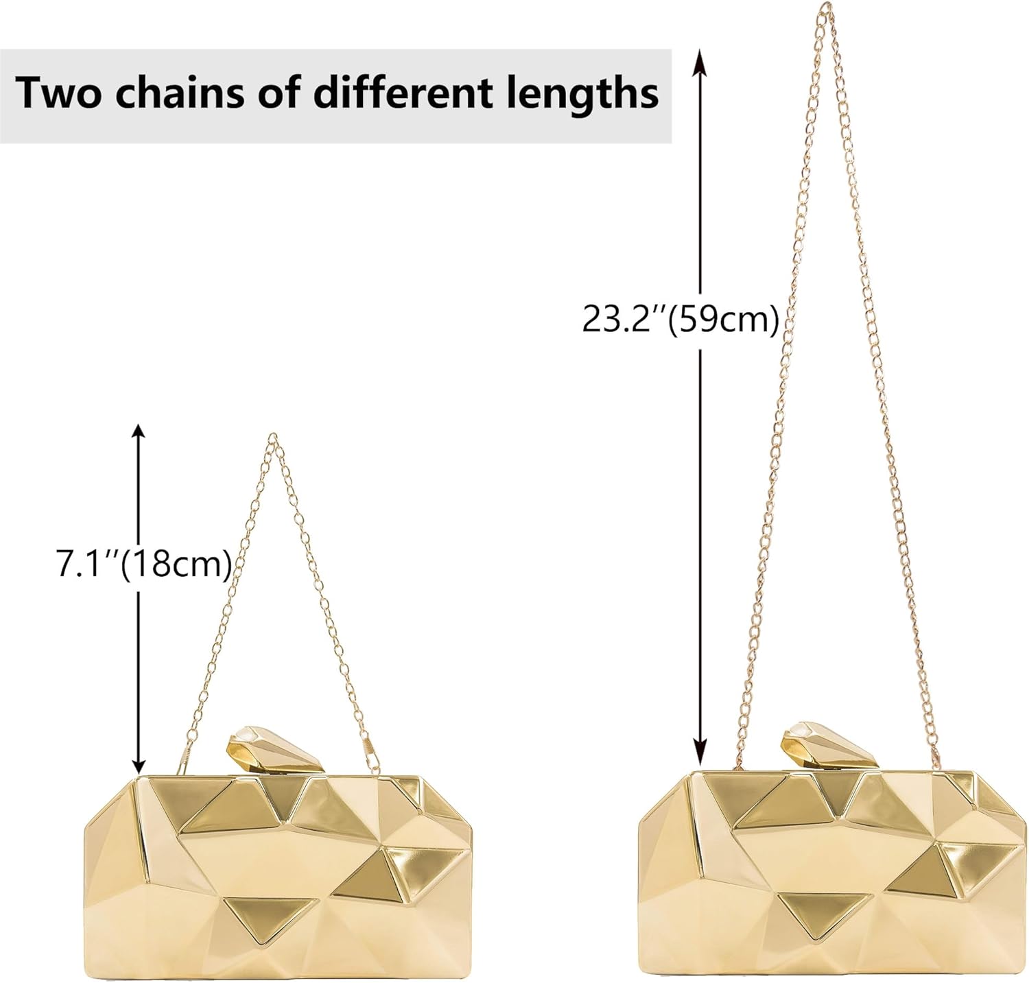 Milisente Women's Clutch Purses Metallic Bridal Party Geometric Evening Clutches Bags Cocktail Formal Handbags - Image 8