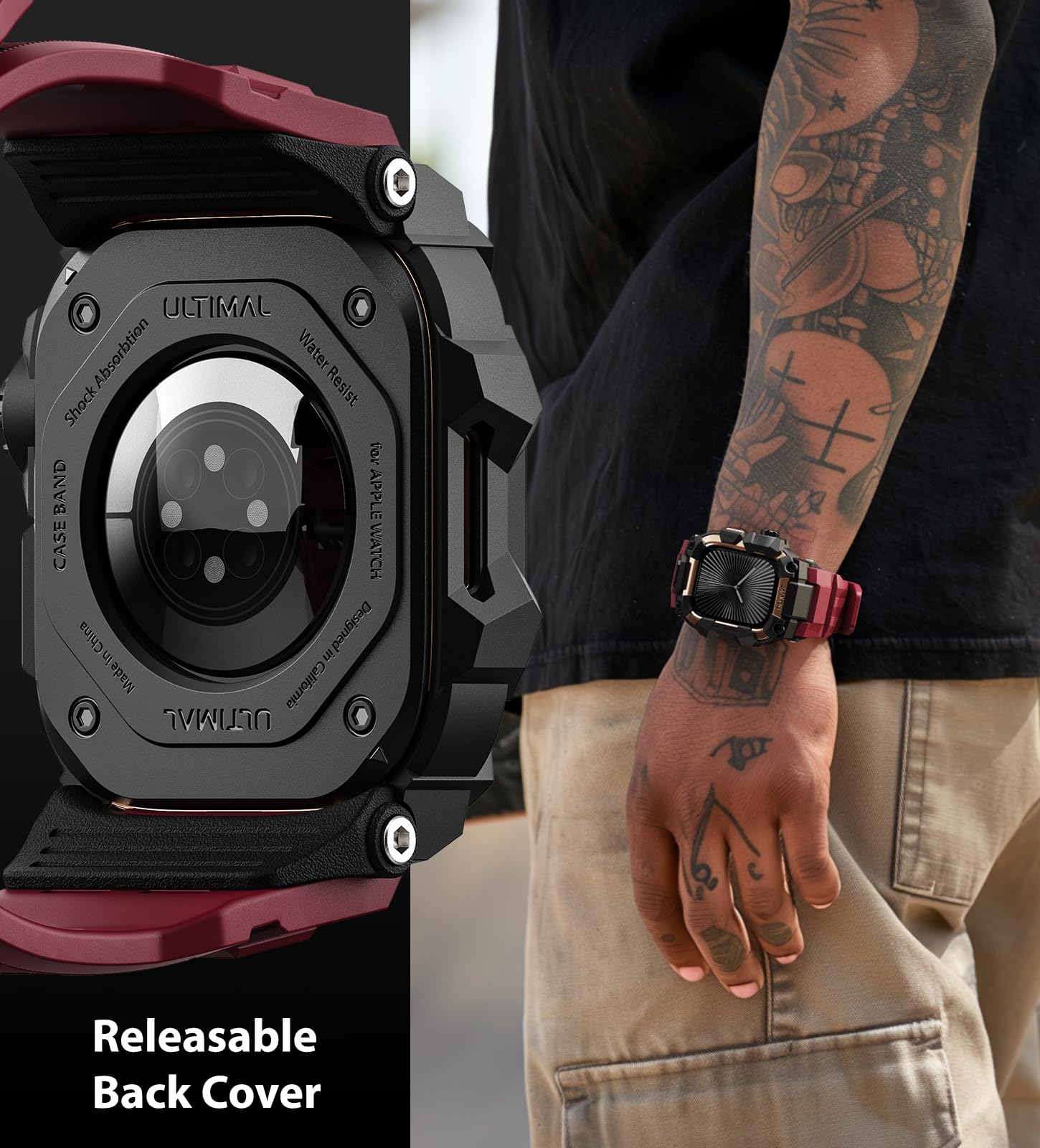 ULTIMAL Correa resistente para Apple Watch de 46 mm, compatible con Apple Watch Series 11/10, resistente a los golpes, ideal para hombres y mujeres, correa versátil para iWatch