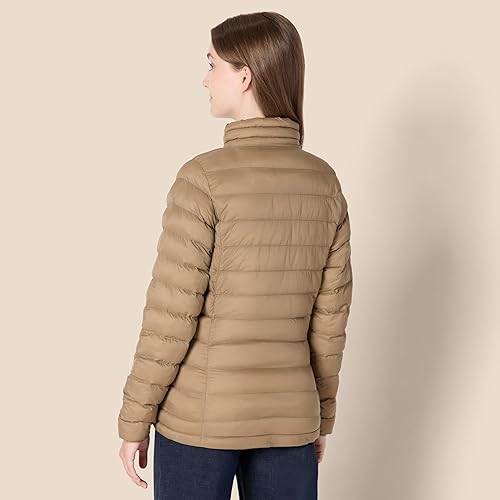 Miniatura 84 de Yaxa Essentials - Chaqueta acolchada, ligera, de manga larga, resistente al agua y plegable, para mujer (disponible en tallas extragrandes)