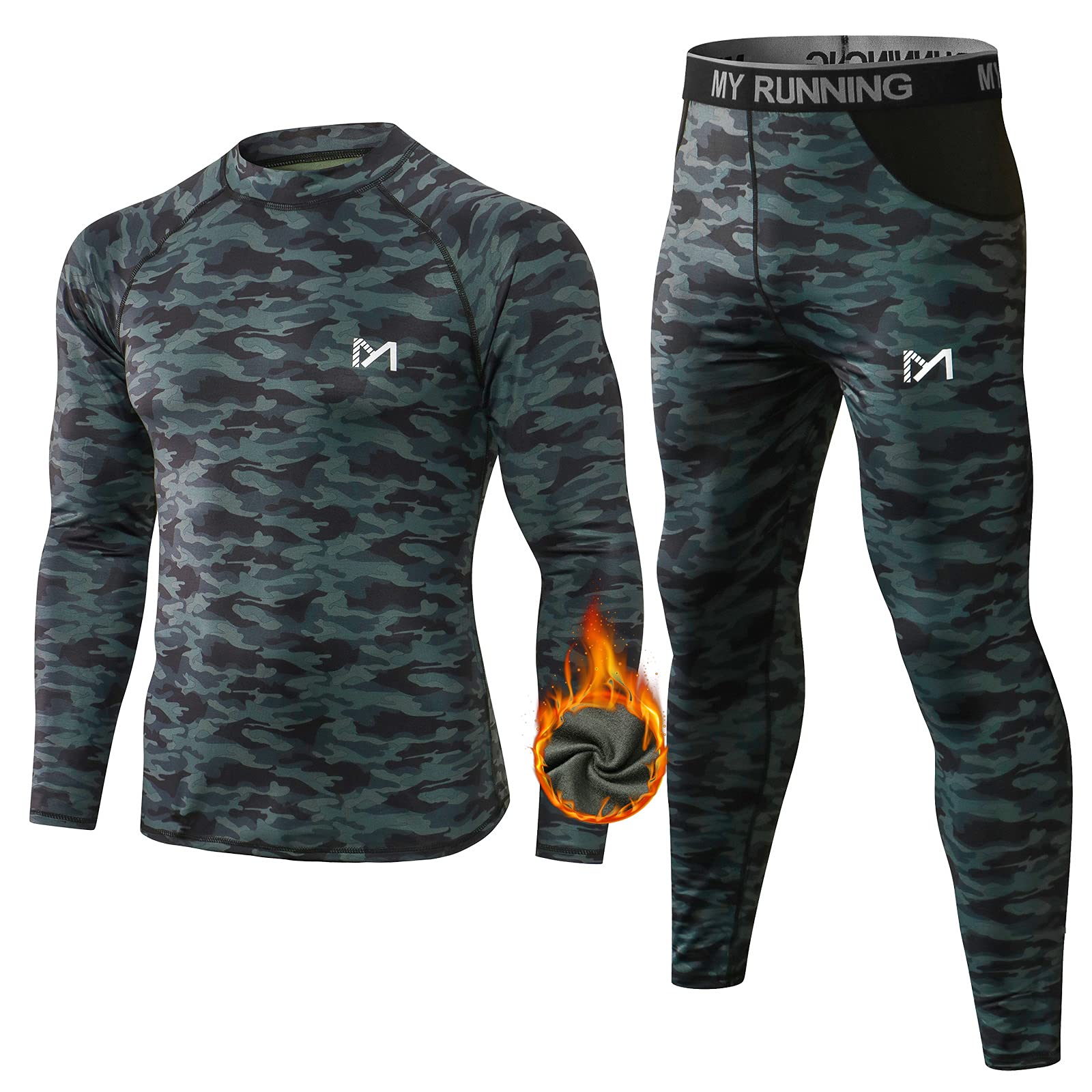 MEETYOOmens Men's Thermal Underwear Set Sport Long Johns Base Layer Undershirt