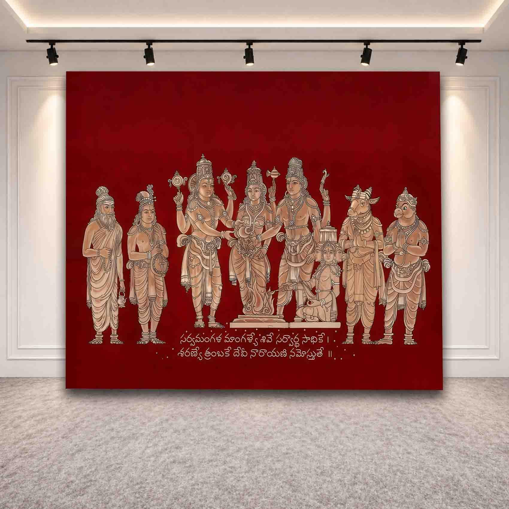 UL Ram Family Backdrop Cloth 8x8 ft – HD Printed Polyester Pooja Mandap Decoration Background with Curtain Rod Loop |-image-25