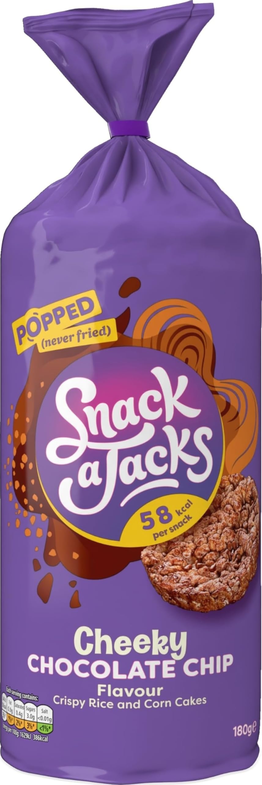 Snack A Jacks Light/Grain Jumbo Chocolate Chip 180G