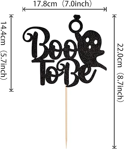 Miniatura 2 de 1 pieza de decoración de pastel de Halloween Boo to Be Anillo con purpurina fantasma Halloween Cake Pick para Halloween, tema de fantasma,