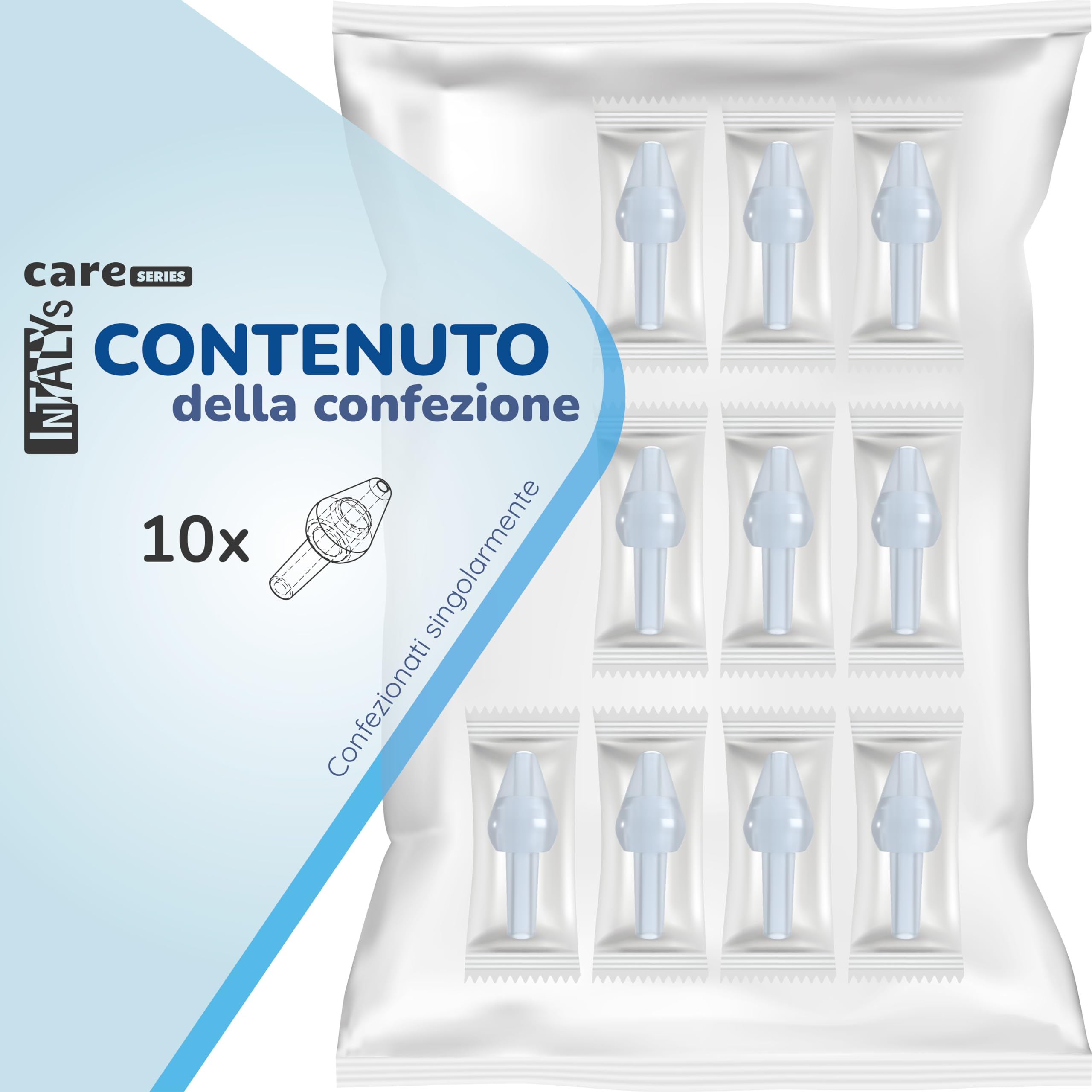 Rino Set Olive Nasali per Lavaggi Neonato, Bambini e Adulti, Made in Italy per Soluzione Fisiologica (10 Olive)