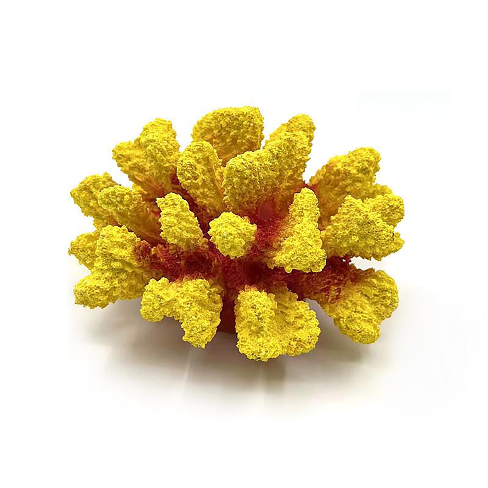 Decoraciones de Coral para Acuario, simulación de Arrecife de Coral de Resina, estatuas de Coral Artificiales Coloridas, Plantas Decorativas para pecera,Amarillo
