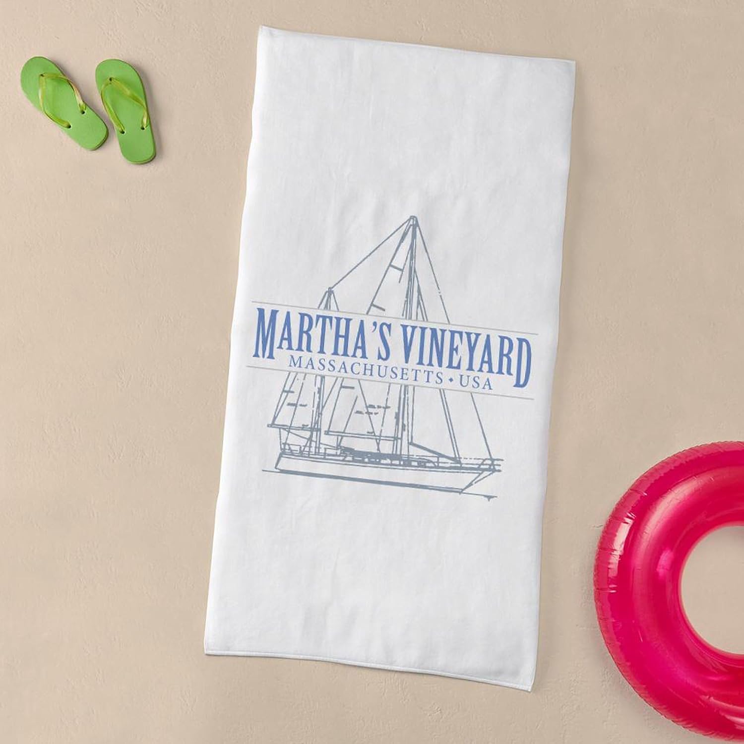 CafePress Martha's Vineyard 30"x60" Absorbent Cotton Back, Soft Beach, Pool Towel