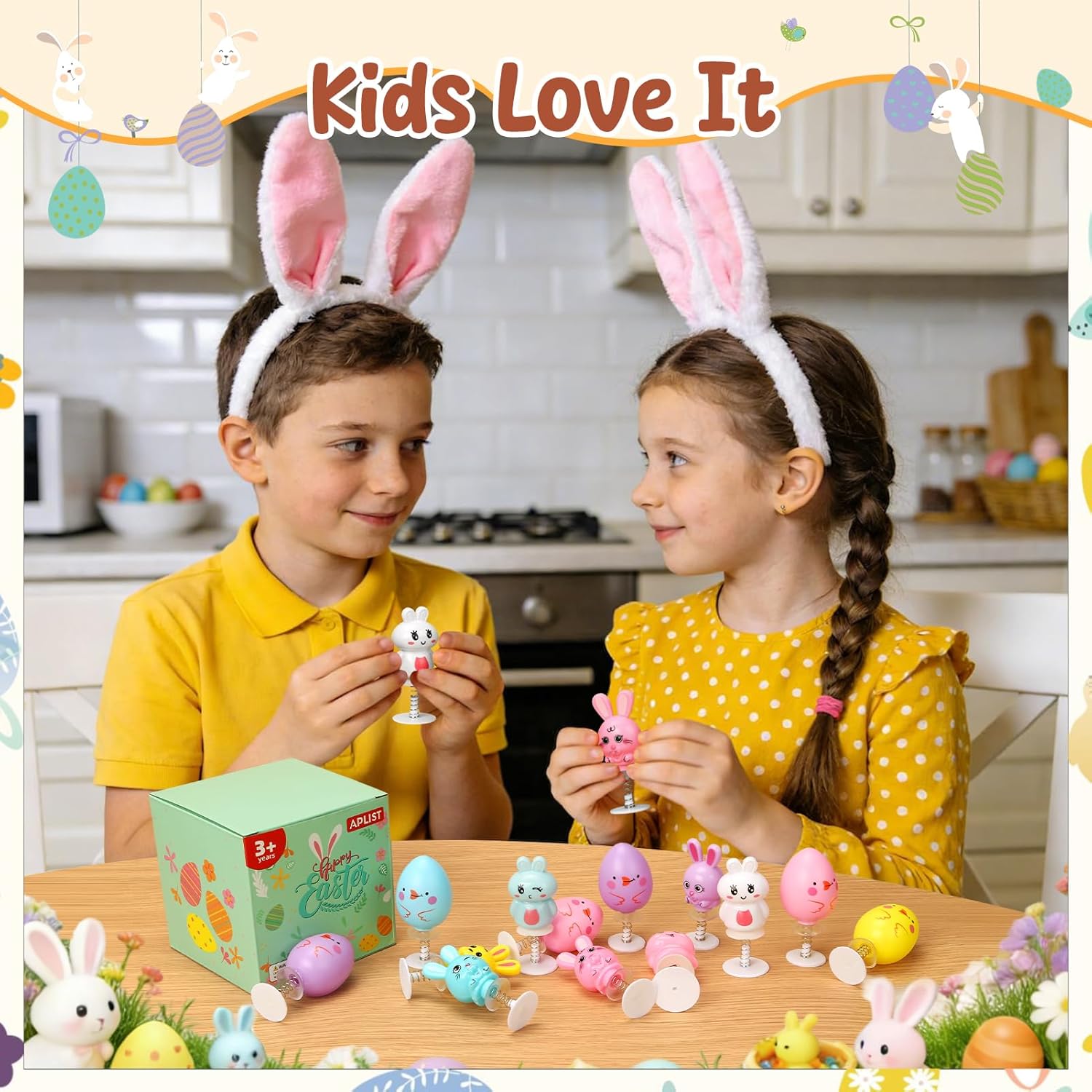 16 Pack Easter Toys Jumping Popper: Easter Basket Stuffers for Toddlers Kids, Spring Launcher Bulk Easter Egg Fillers, Party Favors Gifts for Classroom Boys Girls