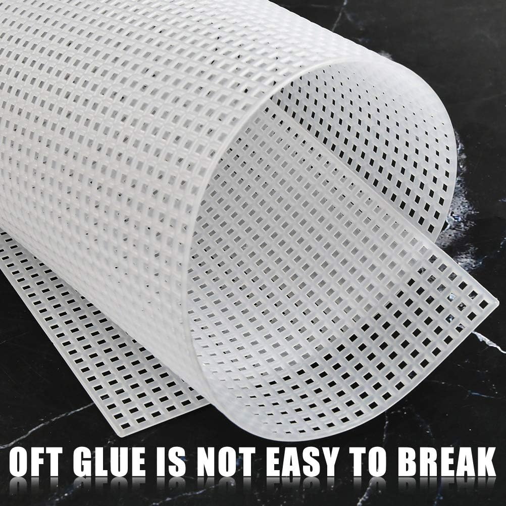 BUYGOO 20 Pack 7 Count Clear Plastic Mesh Canvas Sheets for Embroidery, Acrylic Yarn Crafting, Knit and Crochet Projects - 10.5'' x 13.5''