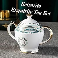 Vista 4 de Juego de té de café chino de porcelana china, juego de regalo de té floral retro, adecuado para Navidad, Día del Padre, cumpleaños, regalos