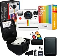 Vista 29 de Polaroid Now+ 3rd Generation Bluetooth i-Type Instant Camera with 16 Color Film Photos, Black App Controlled with Signature Series Case Bundle