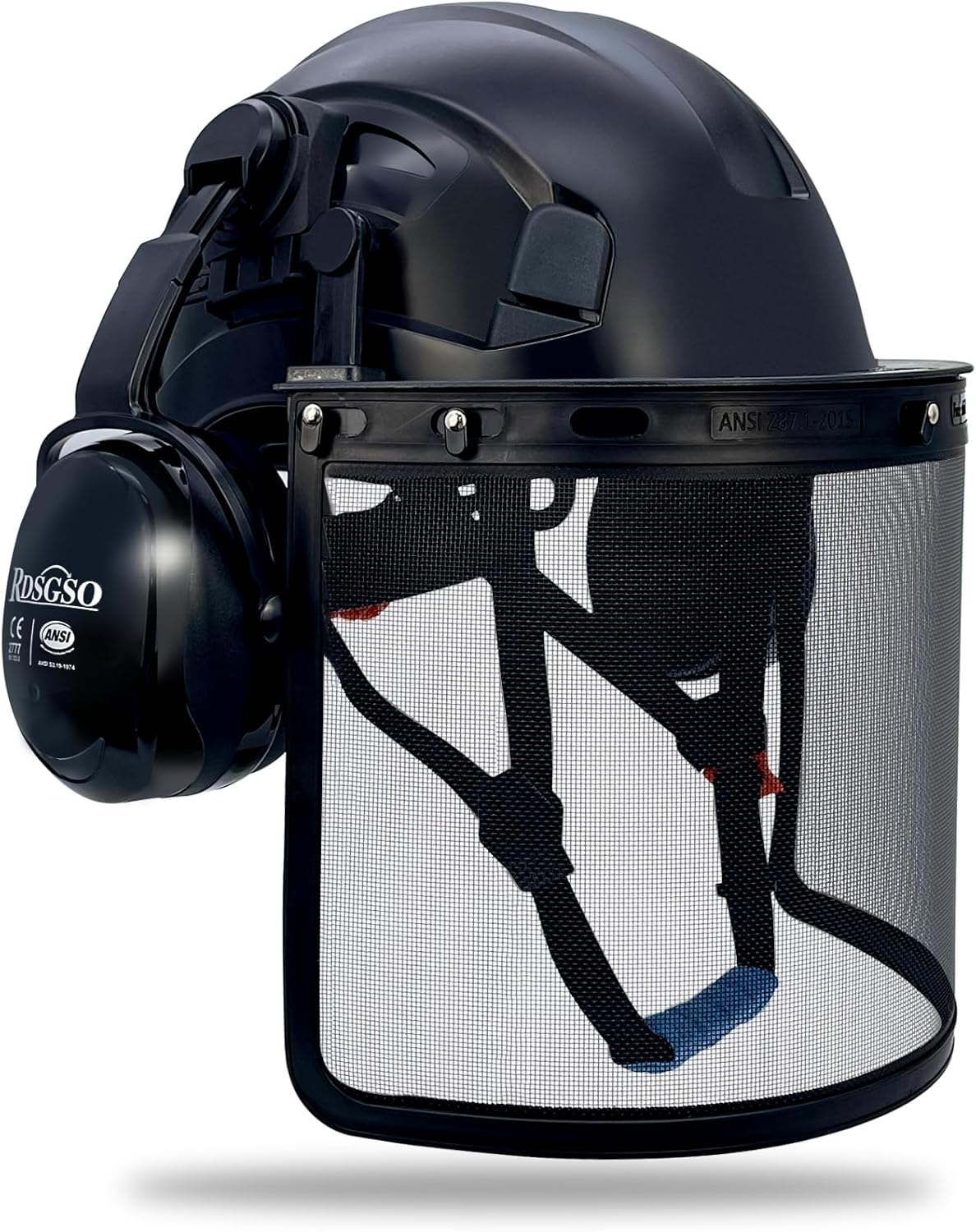 Chainsaw Safety Hard Hats with Mesh Face Shield and Ear Muffs Forestry Safety Helmet Outdoor Work Head Protection ANSI Approved