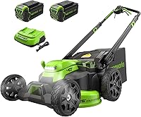 Greenworks 40V 25" Self-Propelled Cordless Lawn Mower with Brushless Motor, 2x 4.0Ah Batteries, Dual Charger & 75+ Tool Compatibility