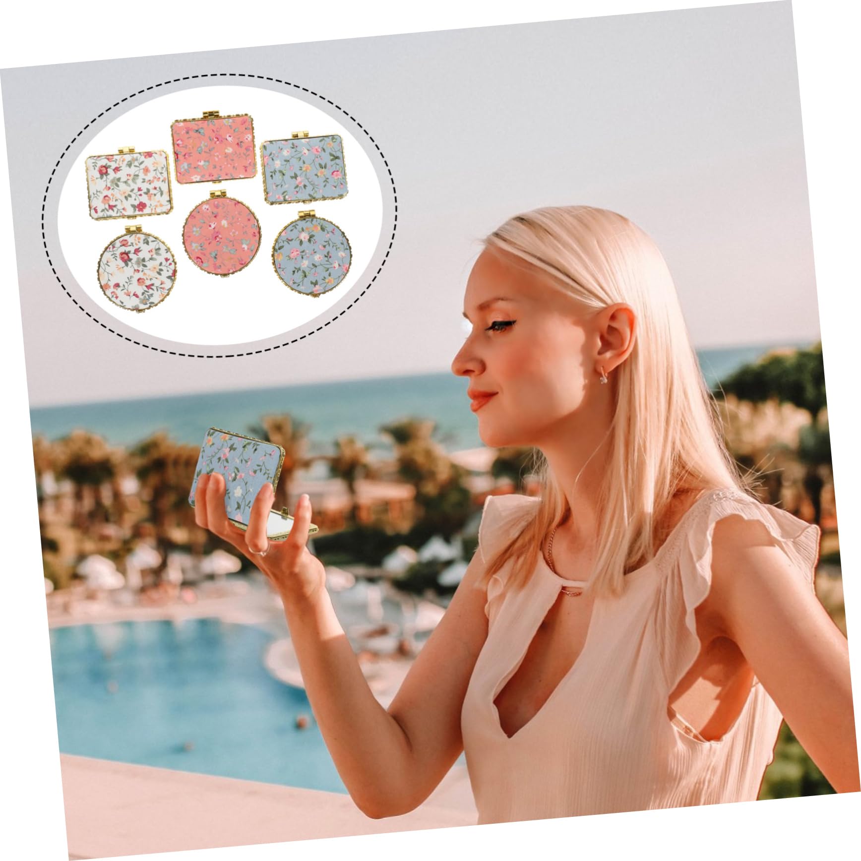 minkissy 24stücke Handspiegel Teilig Tragbare Klappspiegel Für Reisen Kosmetikspiegel Mit Einzigartigem Design Für Unterwegs Im Handtasche Für Tägliche Makeup