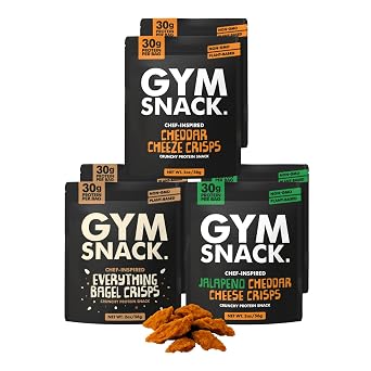 GYM Snack Protein Crisps Variety Pack, 2 oz, 6-Pack, 30g Protein Per Bag
