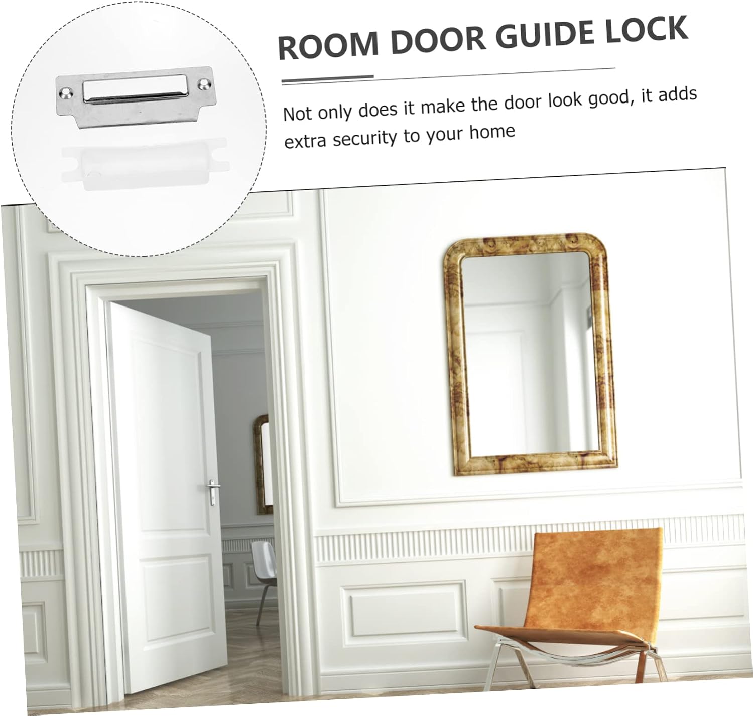 Tofficu 3sets Door Security Strike Plate Door Reinforcement Plate Easy Install for Latch