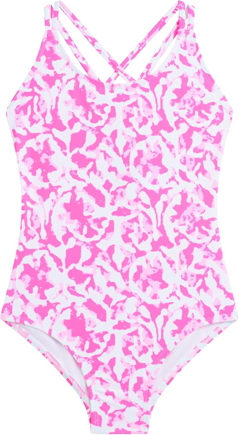 Kanu Surf Girls' Reese UPF 50 Beach Sport Criss-Cross One Piece Swimsuit