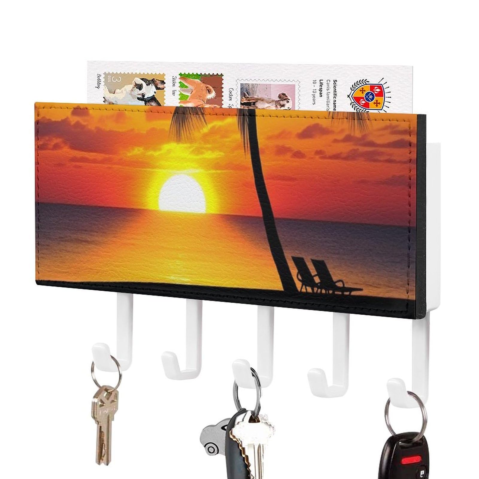Soporte para llaves de pared con 5 ganchos prácticos y decorativos para pasillo y entrada
