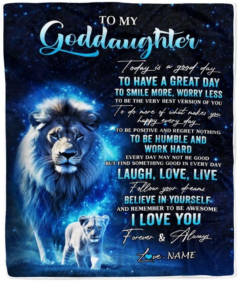 Personalized to My Goddaughter Gifts from Godmother Blanket Sunflower I Love You Birthday Gifts for Goddaughter Graduation Christmas Customized Fleece Blanket (30 x 40 in Baby Size)