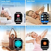 Vista 8 de Reloj inteligente para hombres y mujeres, reloj inteligente con monitor de presión arterial, monitor de frecuencia cardíaca, temperatura corporal