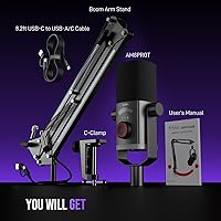 Vista 8 de Kit de micrófono de juego FIFINE, micrófono dinámico XLR/USB para PC con brazo articulado para grabación de podcast, juego de micrófono RGB