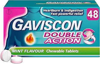 Double Action Tablets, Mint Flavour, 48 Tablets, Indigestion and Heartburn Relief, Indigestion Tablets, Acid Reflux, Antacid, Gets to Work Instantly, Lasts 2X Longer, Antacids