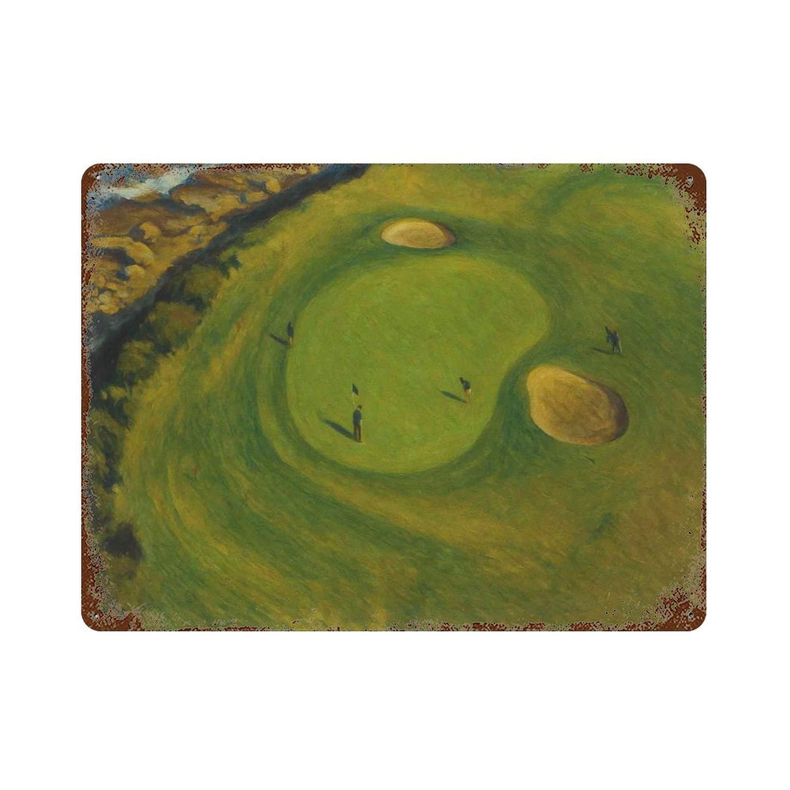 xiaoxiaoshen Vintage Golf Course Coastal Art Retro Fan Decor Wall Decor Art Metal Tin Poster Modern Home Decor Art Home Bar Shop Decorations Vintage Sign 30x40cm