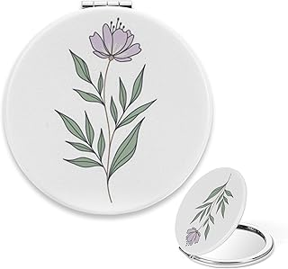 Small Pocket Mirror, Pale Purple Floral Small...
