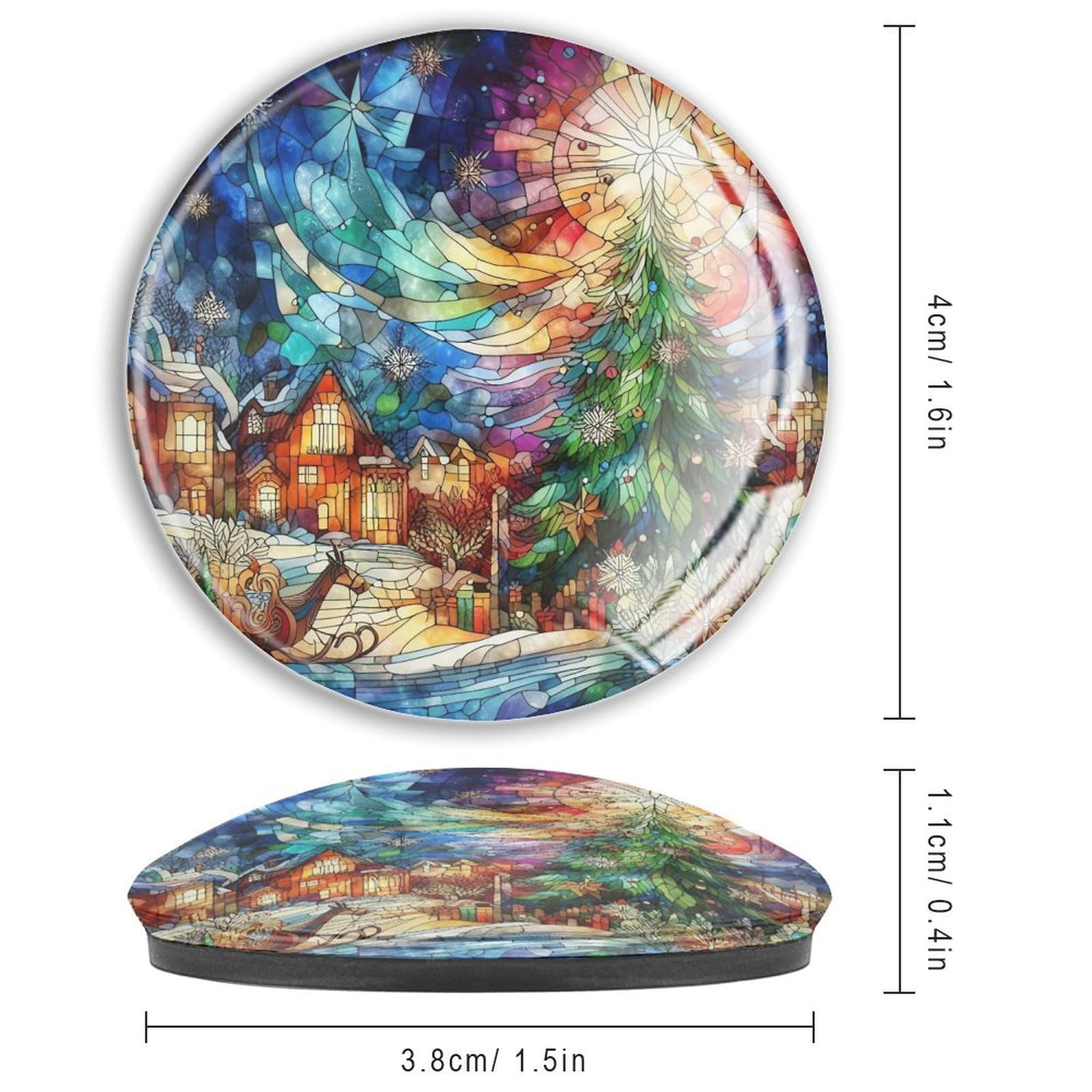 Magneti da frigorifero a forma di albero di Natale, per lavagna bianca, cineserie asiatiche, in vetro, resistenti, colorati, per lavastoviglie, per cucina, ufficio, scuola, 4 pezzi