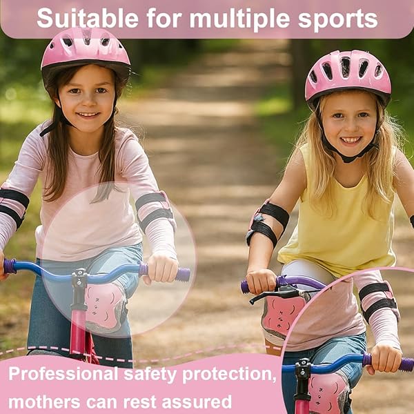 IKOPFLN Ensemble de 6 pièces Protection Roller Enfant Fille - Genouillères - Protection Skateboard Enfant Scooter Inline Skate - 5