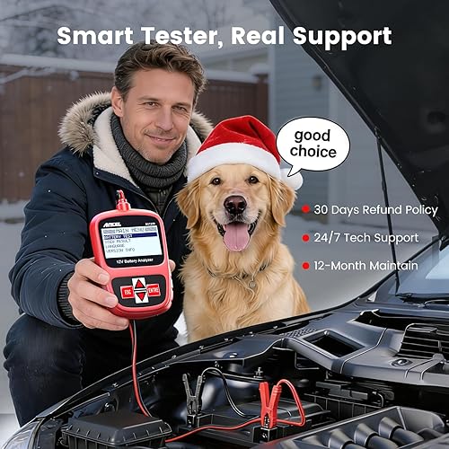 Miniatura 9 de ANCEL BST200 Probador de Batería de Coche 12V, Probador de Carga de Batería de 100-1100 CCA, Herramienta de Analizador Digital Automotriz con