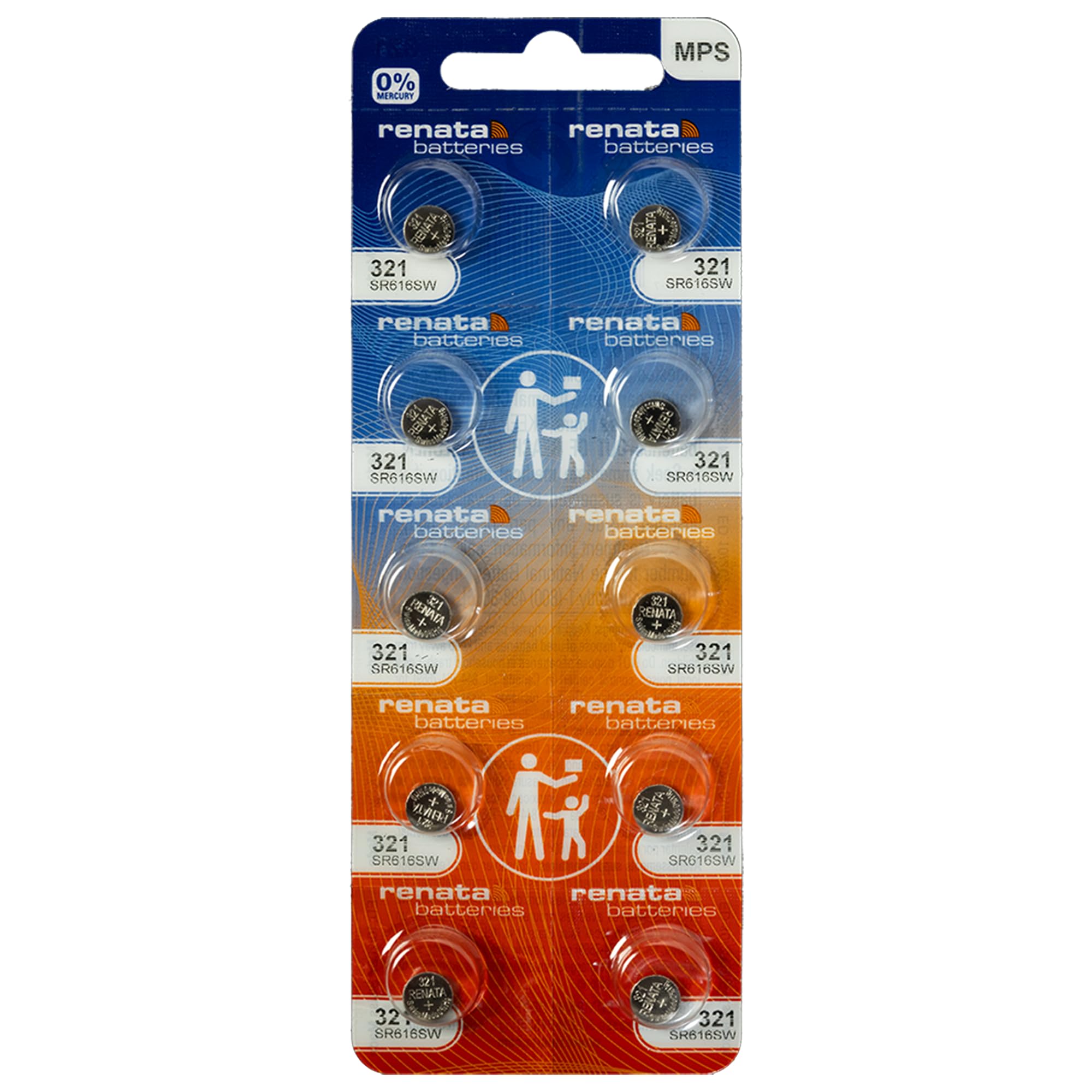 Renata 321 SR616SW Batteries - 1.55V Silver Oxide 321 Watch Battery (10 Count)