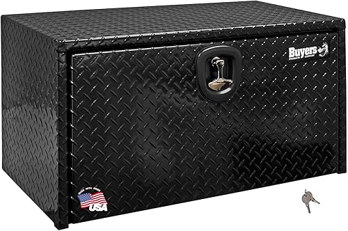 Miniatura 20 de Buyers Products 1725115 - Caja de herramientas de aluminio con banda de rodadura de diamante negro, 18 x 18 x 60 pulgadas, fabricada en los Estados