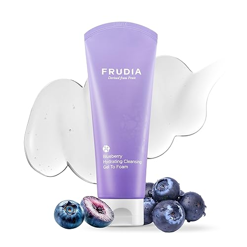 WELCOS FRUDIA Blueberry Gel limpiador hidratante a espuma  Limpiador facial hidratante para hombres y mujeres  Lavado facial para piel seca, piel