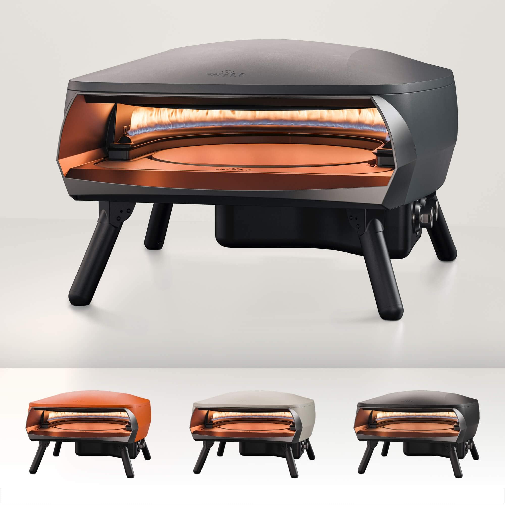 Witt ETNA Rotante Pizza Oven | Outdoor Gas Pizza Oven |Comes with Booster Burner & 360 Degrees Rotating Pizza Stone for a Crisp Crust | Prepares Pizza in Less than a minute (Graphite)