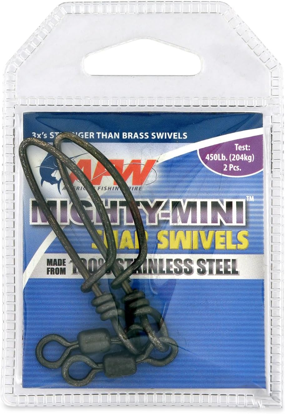 American Fishing Wire Mighty Mini Snap Crane Swivels - 100% Stainless Steel, 3X Stronger Than Brass, Up to 600lb Test - Essential Fishing Gear for Every Tackle Box - Ideal for Any Fishing Line Leader
