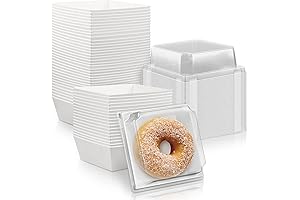 50 Pack White Square Disposable Paper Charcuterie Boxes