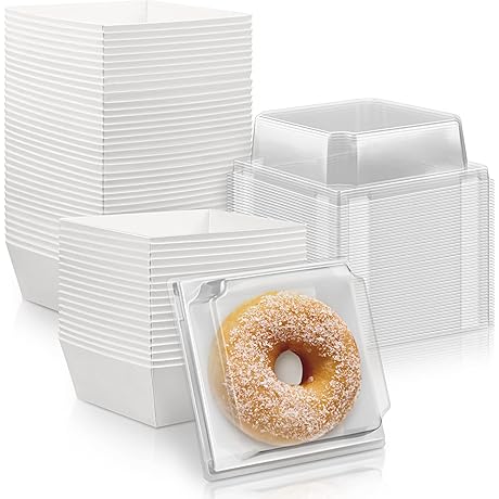 50 Pack White Square Disposable Paper Charcuterie Boxes