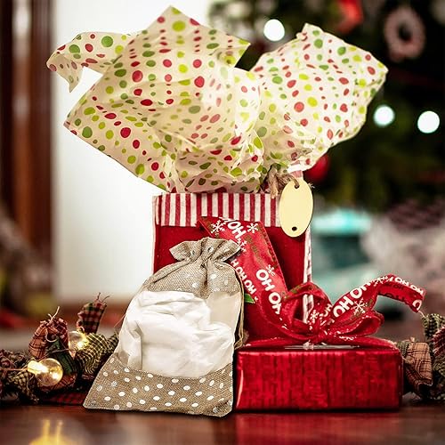 Miniatura 7 de The Display Guys - Paquete de 12 bolsas de regalo grandes de arpillera de lino y organza con cordones (6.5 x 8.5 pulgadas, beige y plateado)  Bolsa