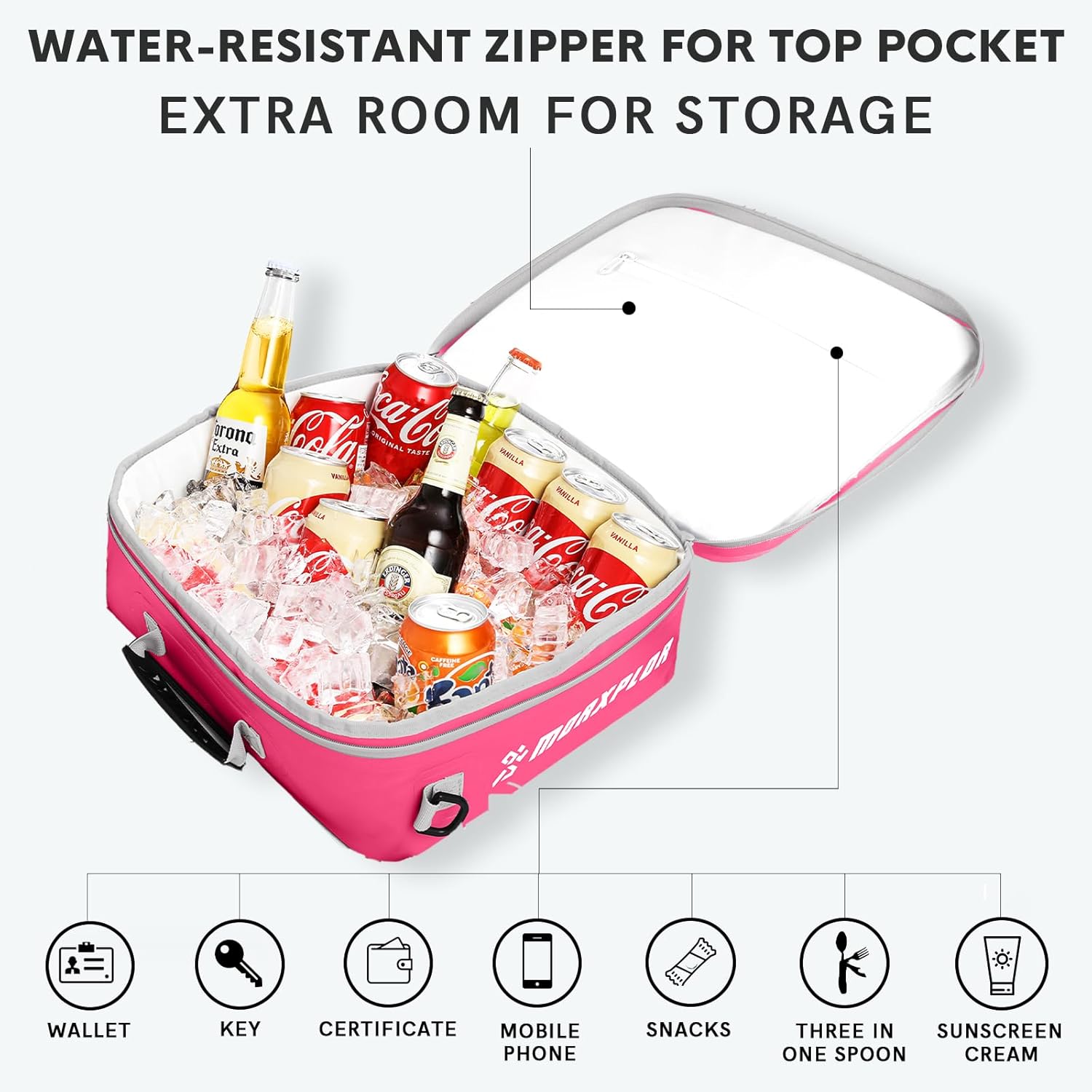 MORXPLOR Waterproof PVC Paddleboard Cooler Deck Bag - 12 Can Soft Insulated Cooler for Paddleboarding, Camping, Kayaking
