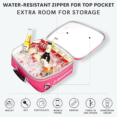 Miniatura 30 de Bolsa térmica impermeable de PVC para paddleboard, 12 latas, enfriador aislado suave para paddleboard, camping, kayak Azul oscuro