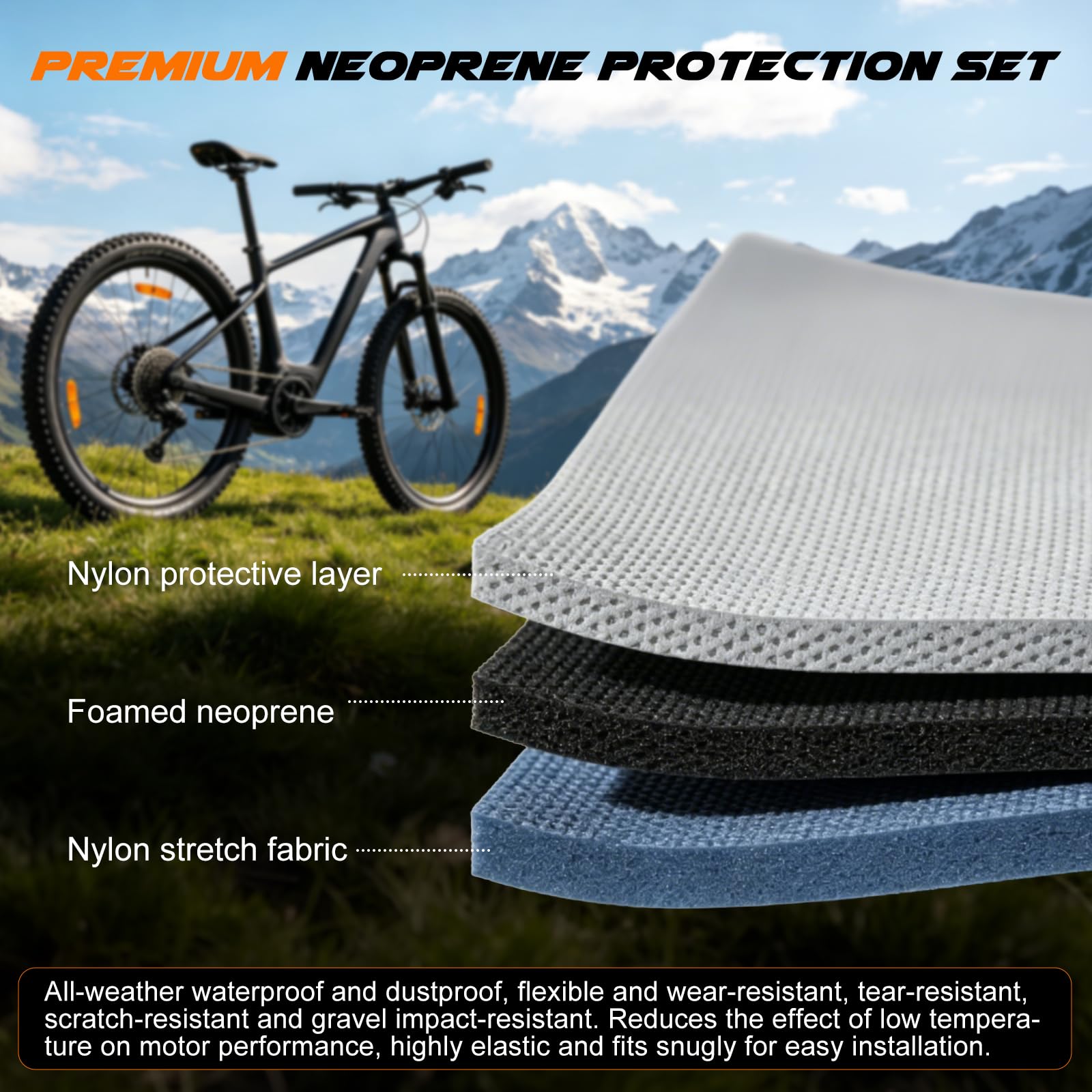 Ebike Transportschutz Set 3 Teilig für Engine, Battery and Handlebars, E-Bike Schutz Für Transport Set-Protects Against Rain, Splash & Dirt-Geeignet für Die Meisten Elektrofahrräder
