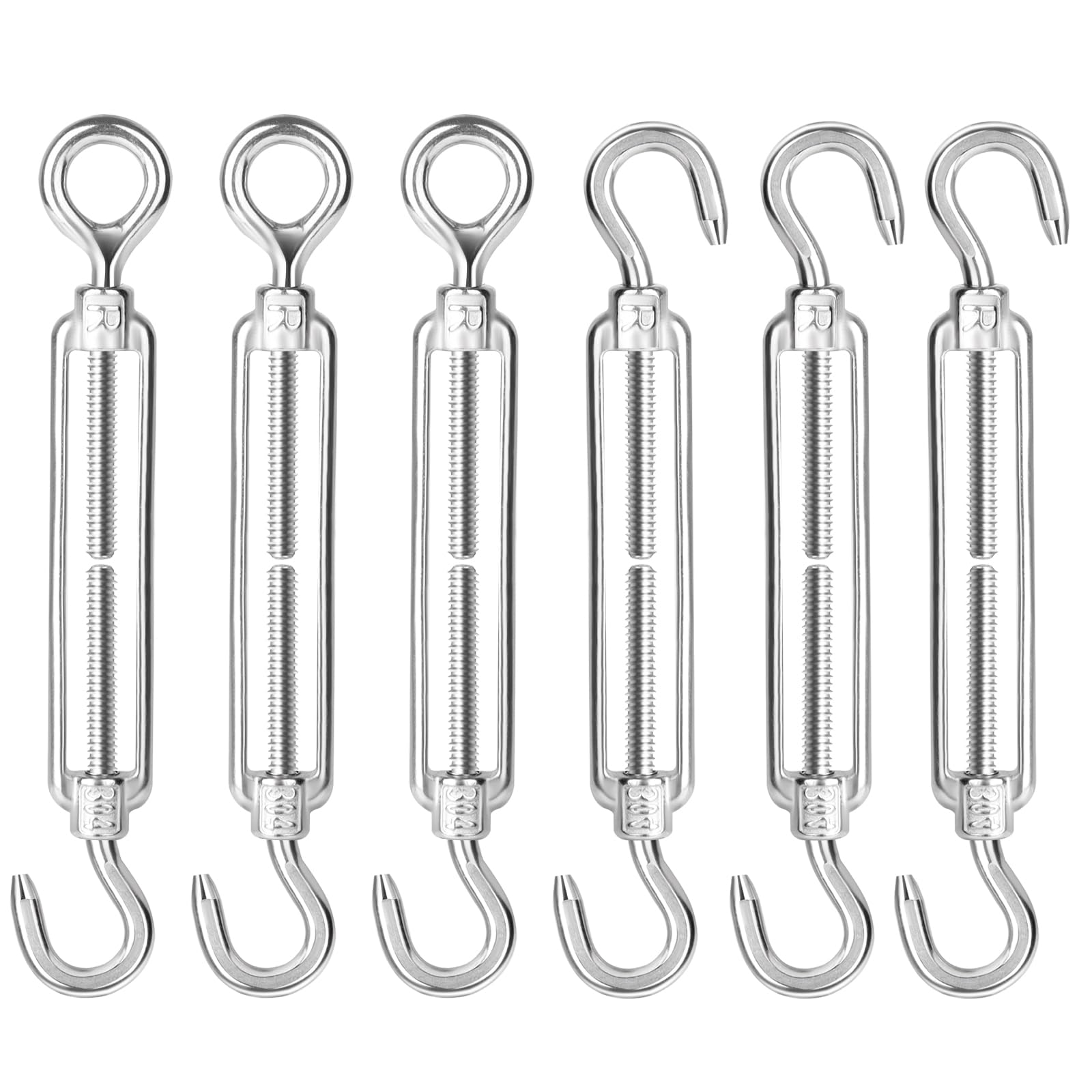 2x Spannschloss Edelstahl M6 - Verstellbar 14,5-21,5cm Für Drahtseile