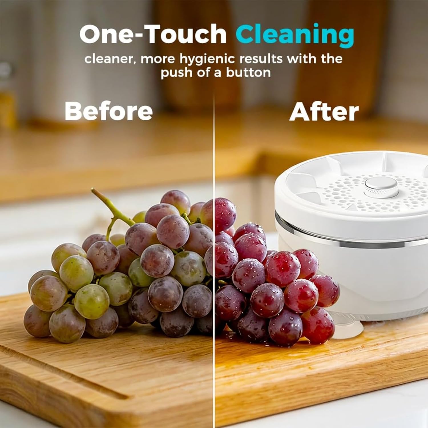 Vegetable Cleaner Device - Produce Cleaner Device with Vortex Cleaning, Portable Wireless Fruit and Vegetable Washing Machine, Ipx7 Waterproof Wireless, for Kitchen Sink Home Use (2 Pcs)